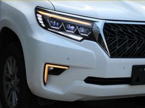 TOYOTA Prado150 (2018+) фары чёрные три диода Lexus стиль 3 LED DRL 6 6