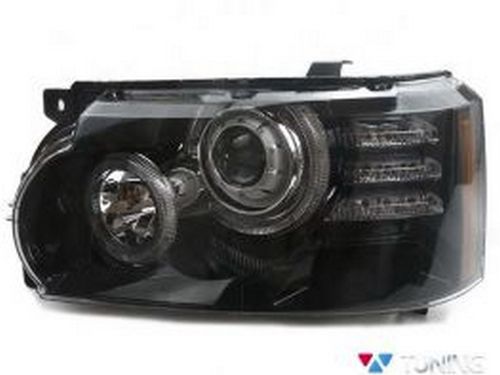 Фары передние Range Rover III / L322 Vogue (10-12) - диодные чёрные 2