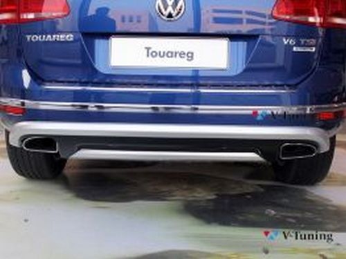 Накладка на задний бампер VW Touareg II (2015-) рестайлинг 1 7