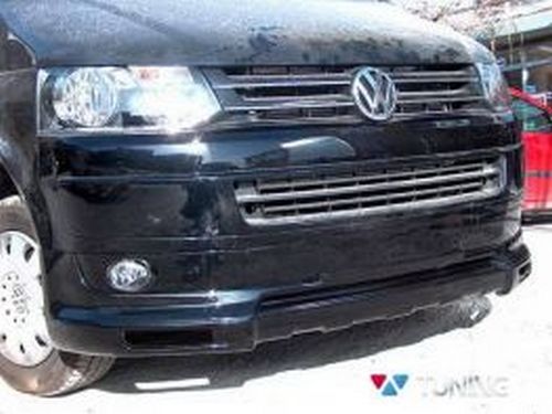 Накладка на передний бампер VW T5+ (10-15) - Sport стиль 5