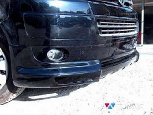 Накладка на передний бампер VW T5+ (10-15) - Sport стиль 6