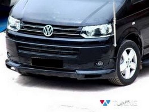 Накладка на передний бампер VW T5+ (10-15) - Sport стиль 7