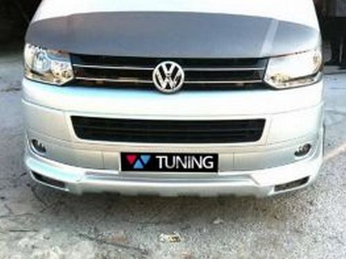 Накладка на передний бампер VW T5+ (10-15) - Sport стиль 2