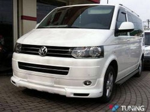 Накладка на передний бампер VW T5+ (10-15) - Sport стиль 3