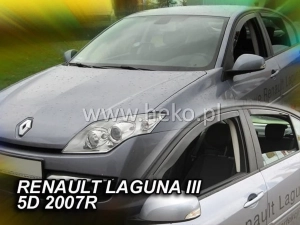 Дефлектори вікон Renault Laguna III (X91; 07-15) Liftback - Heko (вставні) 4