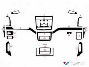 Накладки на торпедо дерево MERCEDES Vito W639 MERIC схема 2